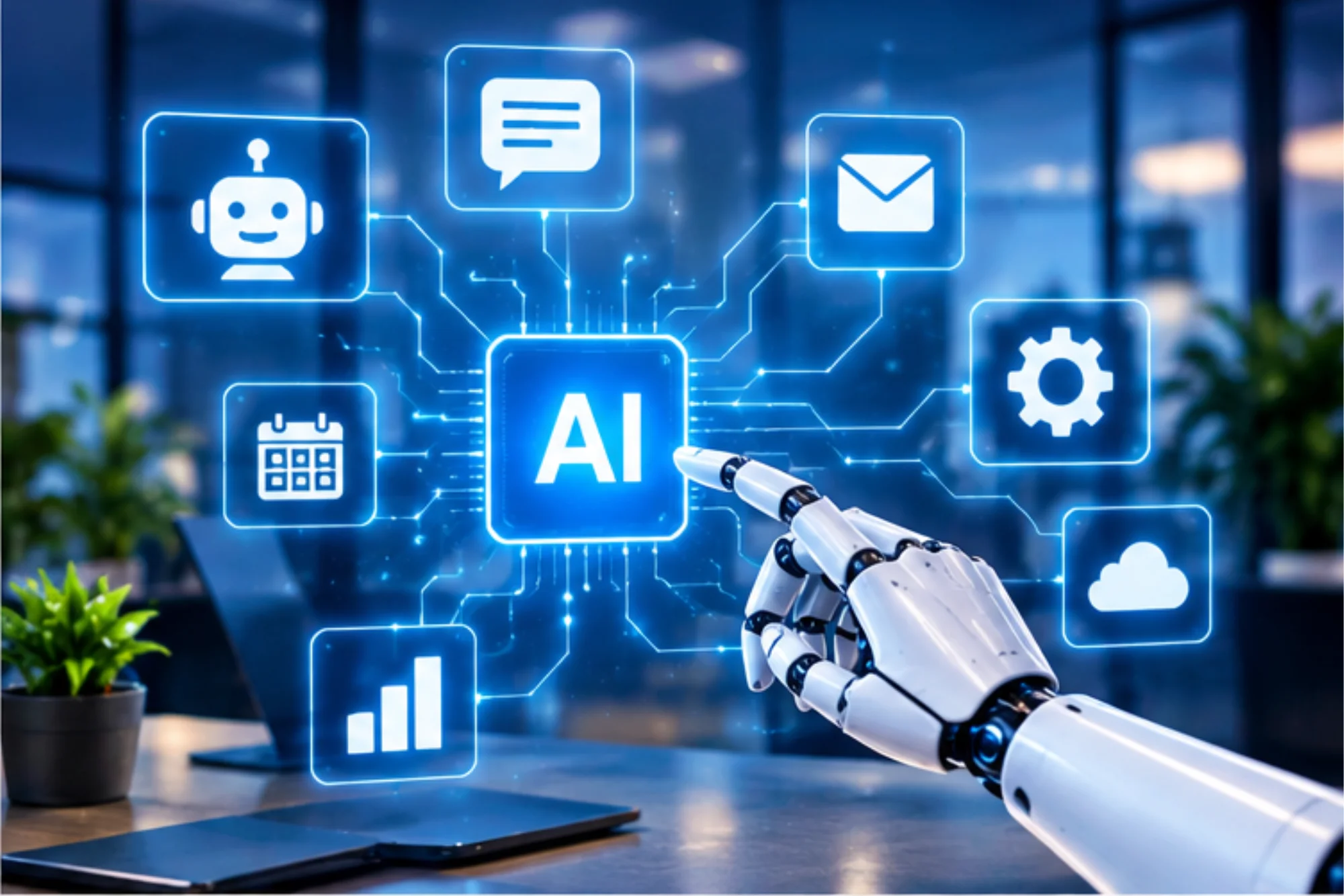 SIMIE TECH team working on AI services
